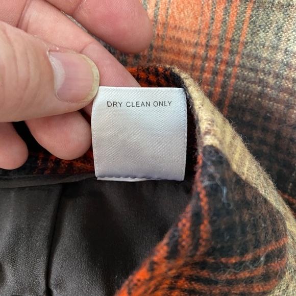 Classiques Entier Women's Orange/Brown Plaid Wool Pull On Pencil Skirt Size 8 - Picture 9 of 14